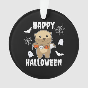 Ornamento Otter Happy Halloween Pumpkin Bat Costume