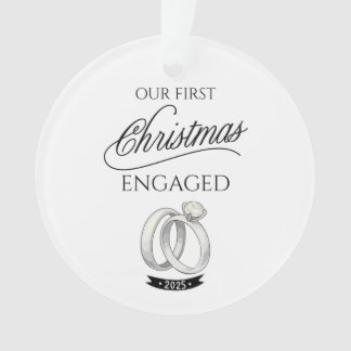 Ornamento Our First Christmas Engaged 2025