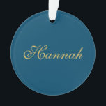 Ornamento Ouro Azul Nome Minimalista Profissional Tendência<br><div class="desc">Represente-se com este design moderno e elegante. Este modelo pode ser personalizado para atender a todas as ocupações profissionais.</div>