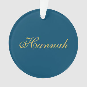 Ornamento Ouro Azul Nome Profissional Minimalista Moderno