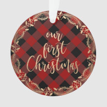 Ouro elegante nosso primeiro Natal como o Sr. e a