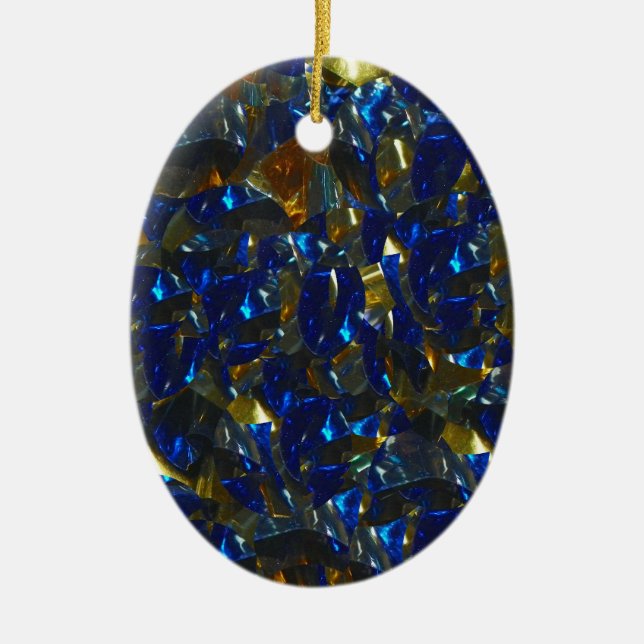 Ornamento Oval Azul ouro (Frente)