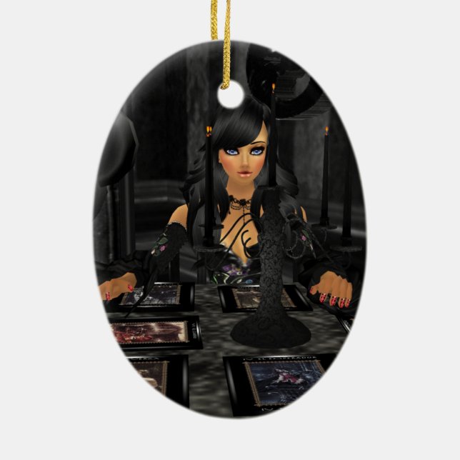 Ornamento Oval de Leitura Tarot (Verso)