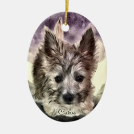 Ornamento oval do filhote de cachorro de Terrier