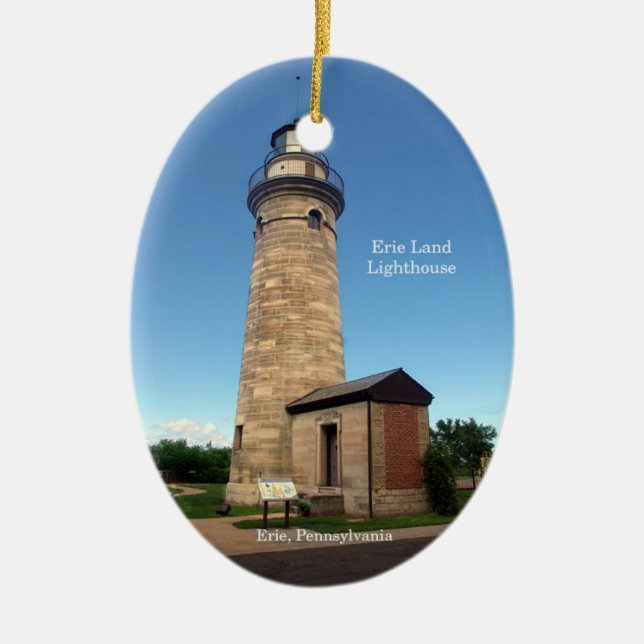 Ornamento oval Erie Land Lighthouse (Frente)