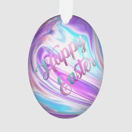 Ornamento Ovo de Felz pascoa de espiral azul púrpura