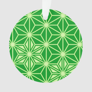 Ornamento Padrão Asanoha japonês - esmeralda verde