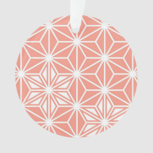 Ornamento Padrão Asanoha japonês - rosa-coral