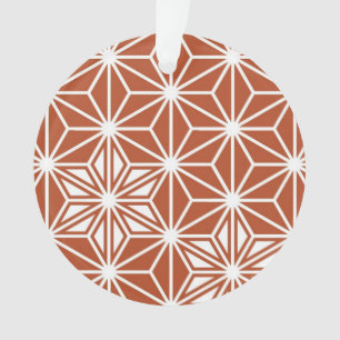 Ornamento Padrão Asanoha japonês - terracotta