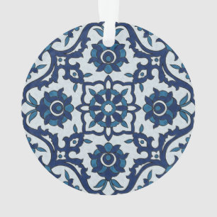 Ornamento Padrão Azulejos Floral Azulejo Azulejos Azul
