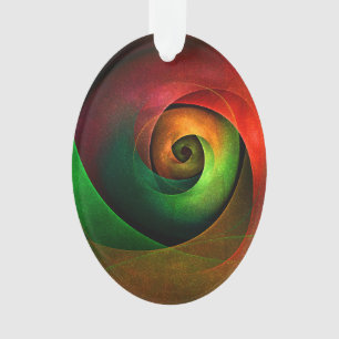 Ornamento Padrão de Abstrato de Arte Vermelha Verde Floral M
