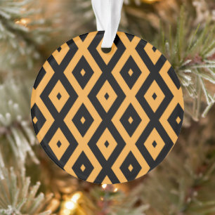 Ornamento Padrão de diamante amarelo e preto