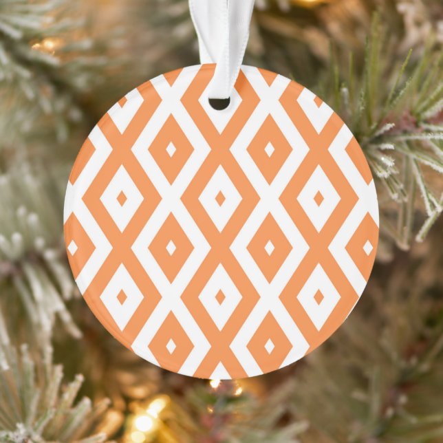 Ornamento Padrão de diamante branco e laranja (Árvore)