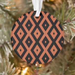 Ornamento Padrão de diamante laranja e preto