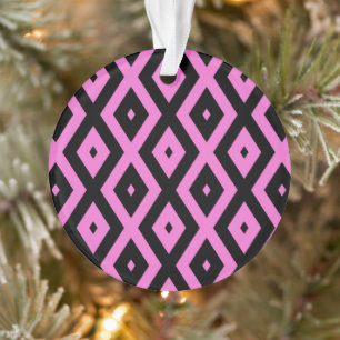 Ornamento Padrão de diamante rosa e preto