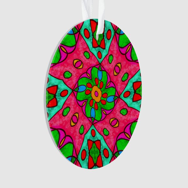 Ornamento Padrão de Flores de Abstrato exclusivo (Frente)