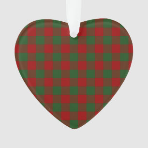 Ornamento Padrão de Gingham Vermelho e Verde