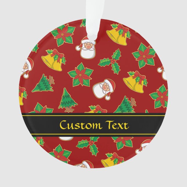 Ornamento Padrão de Ícones de Natal (Frente)