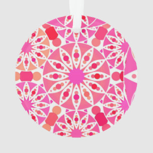 Ornamento Padrão de mandala, tons de rosa e coral