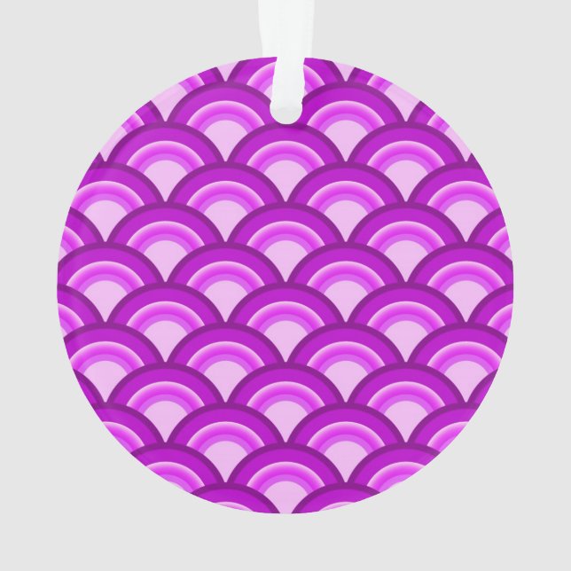Ornamento Padrão de onda Art Deco - violeta e orquídea (Verso)