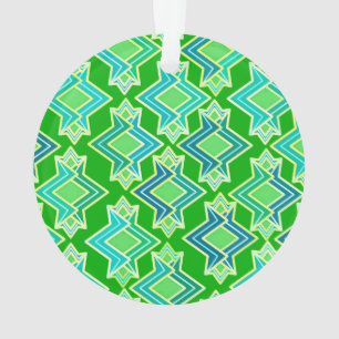 Ornamento Padrão de Wallpaper Art Deco, Jade Green