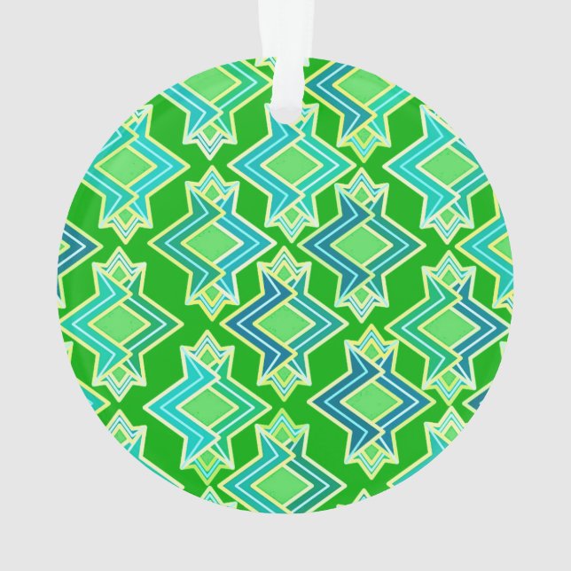 Ornamento Padrão de Wallpaper Art Deco, Jade Green (Verso)