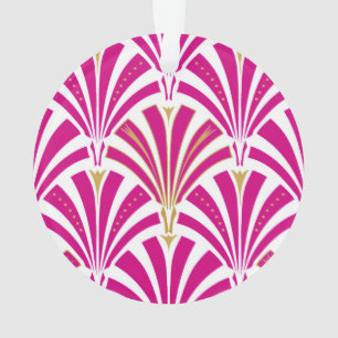 Ornamento Padrão do ventilador Art Deco - cor-de-rosa fuchsi