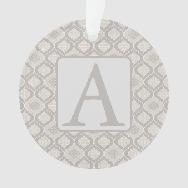 Ornamento Padrão Elegante de Trellis marroquina em tons neut (Frente)