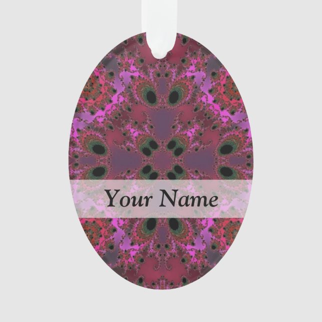 Ornamento Padrão fractal digital magenta (Frente)