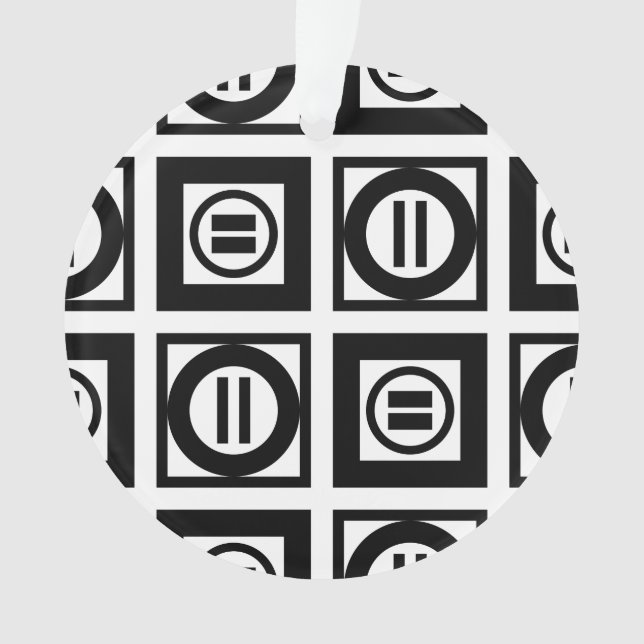 Ornamento Padrão Geométrico Igual a Preto e Branco (Frente)