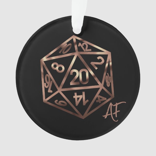 Ornamento Padrão Holograma D20 | PnP Tabletop Gamer Dice (Frente)