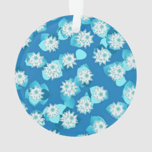 Ornamento Padrão lotus egípcio, cobalto e turquesa