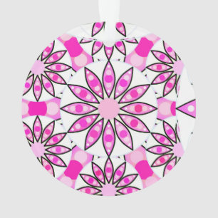 Ornamento padrão mandala, rosa quente, preto e branco