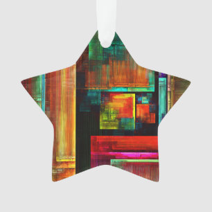 Ornamento Padrão Moderno de Abstrato de Arte Quadrados Color