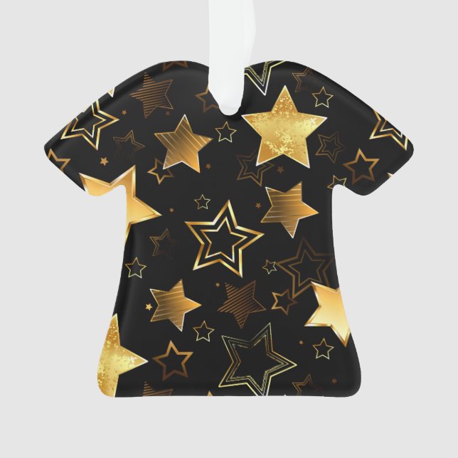 Ornamento Padrão sem costura com estrelas de Ouro (Frente)