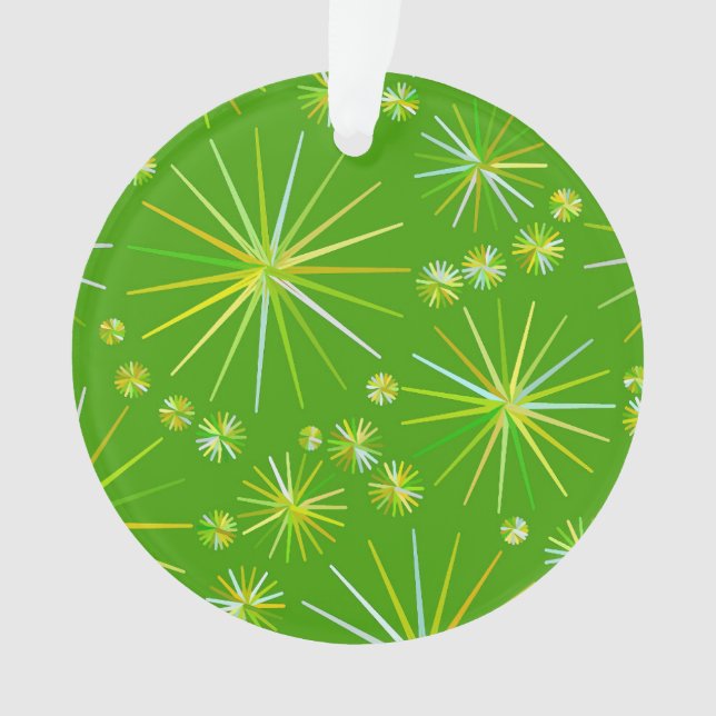 Ornamento Padrão Sputnik de meio século, Verde-Oliva (Frente)