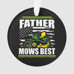 Ornamento Padre Mows Best Funny Lawn Mower American Flag Fa