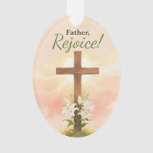 Padre Páscoa Alegrai-vos Cruz e Lírios Religioso
