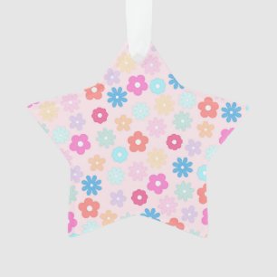 Ornamento Padrões das flores de margarida rosa-boho