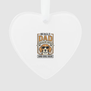 Ornamento Pai Beagle Energizado por Café e Camisa de Cabelo