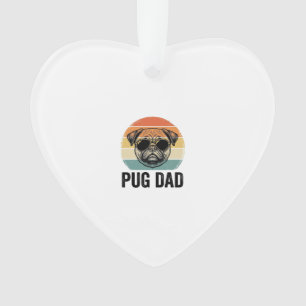 Ornamento Pai Pug Vintage Gravação Design Amante de Cães_1