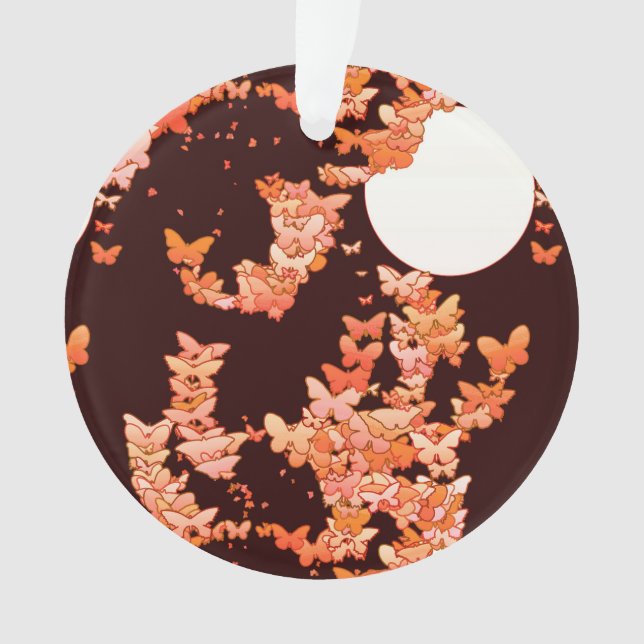 Ornamento Paisagem com borboletas - coral, chocolate (Frente)
