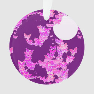 Ornamento Paisagem com borboletas - orquídea, ametista