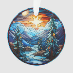 Ornamento Paisagem de Natal de Vidro Armazenado