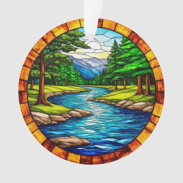 Ornamento Paisagem de Rio e Floresta Cênica (Frente)