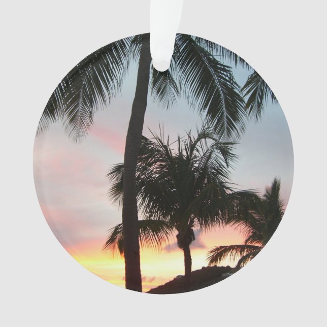 Ornamento Paisagem Tropical de Palms Sunset Fotografia (Frente)