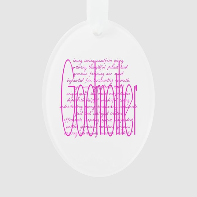 Ornamento Palavras de amor para uma madrinha (Frente)