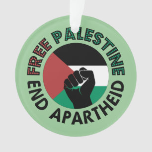 Ornamento Palestina Livre Fim do Apartheid Bandeira da Pales