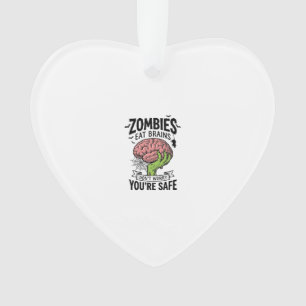 Ornamento Palhaço Zumbi Come Cérebros Você Está Seguro Desi