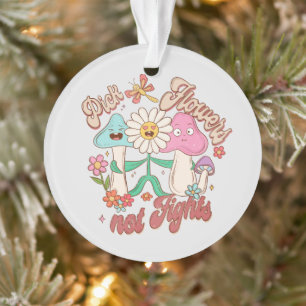 Ornamento Palhetas, Não Lutas   Cogumelo e Floral